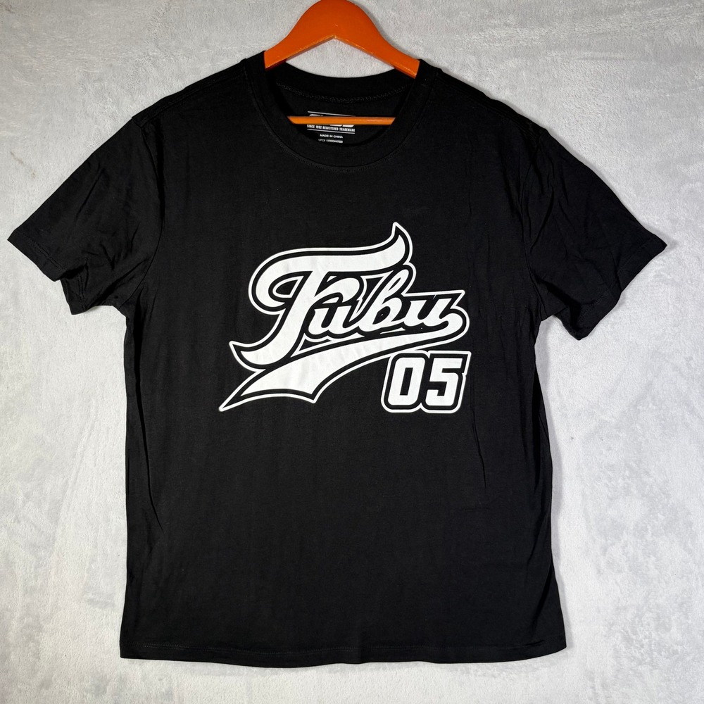 FUBU 05 Graphic T-Shirt Mens Medium Black White Logo Streetwear M 7-9